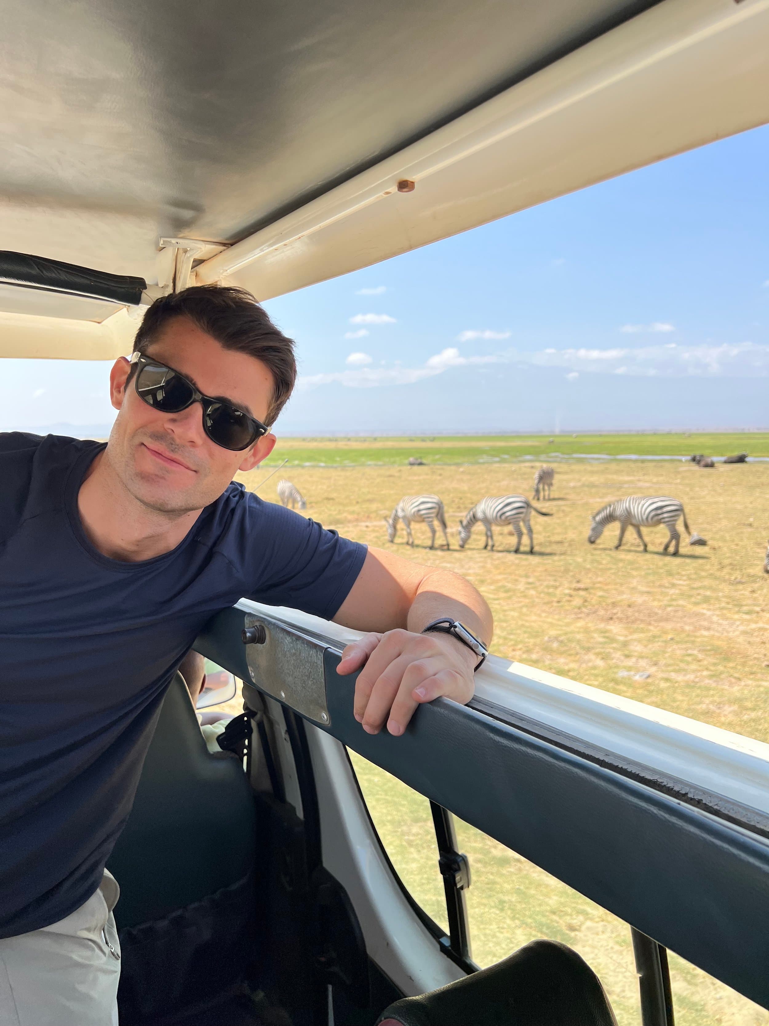 Billy on safari in Kenya