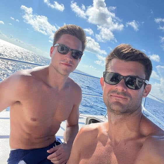 Billy and a friend on the boat