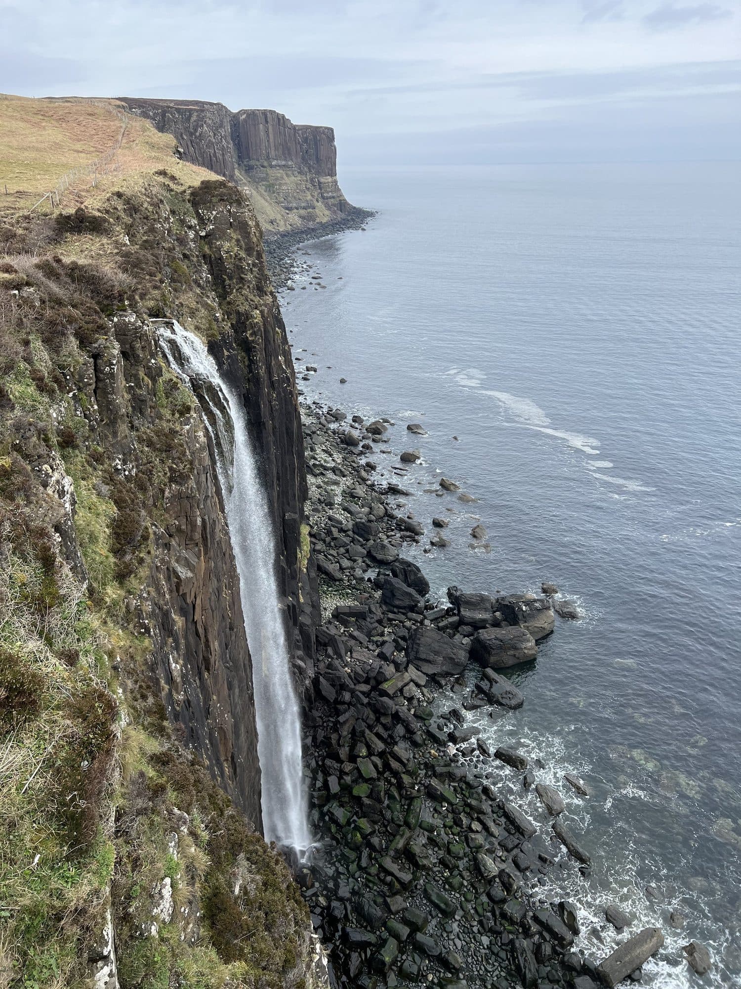 Mealt Falls plunging off the cliffs into the sea