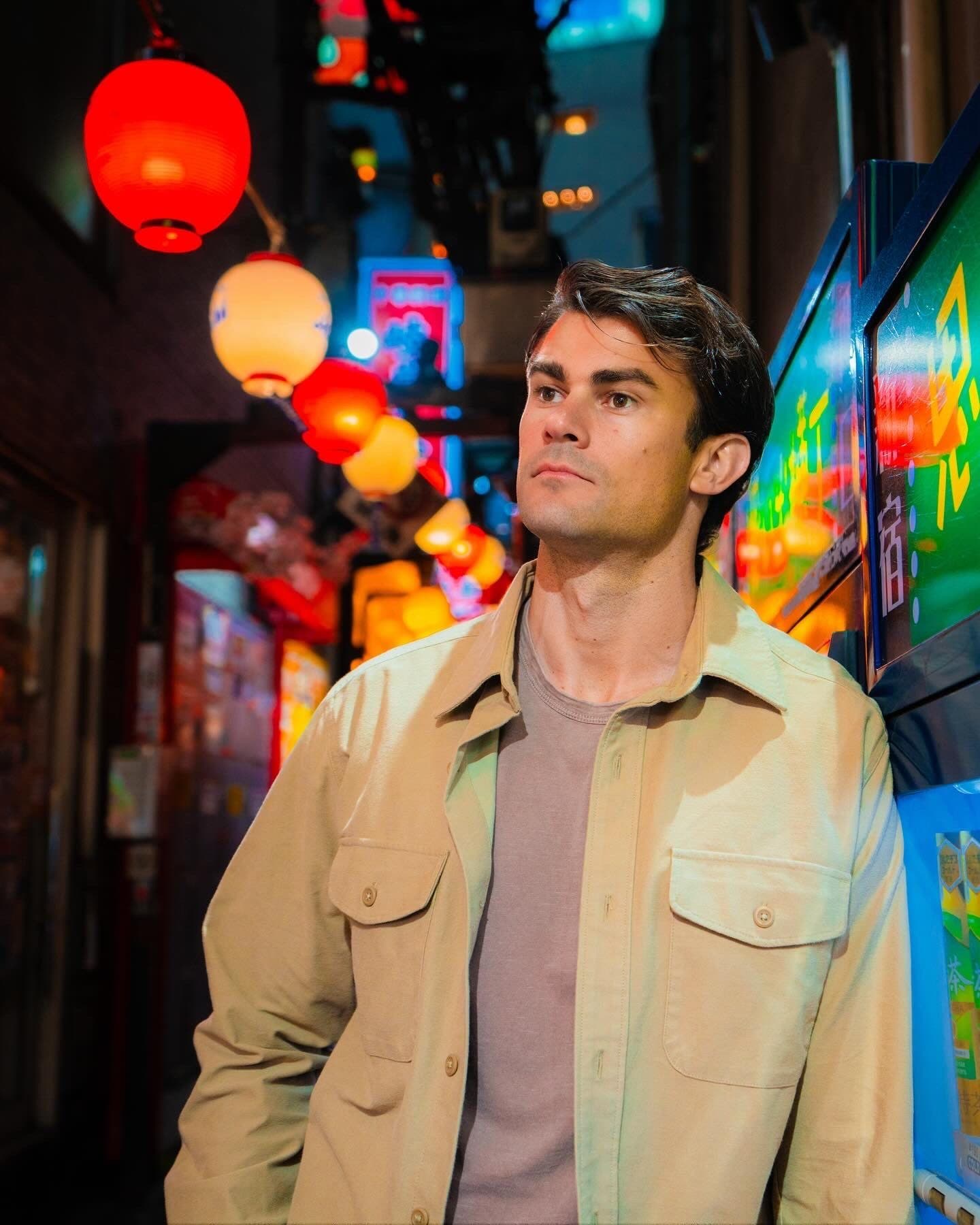 Billy in the neon glow of Golden Gai
