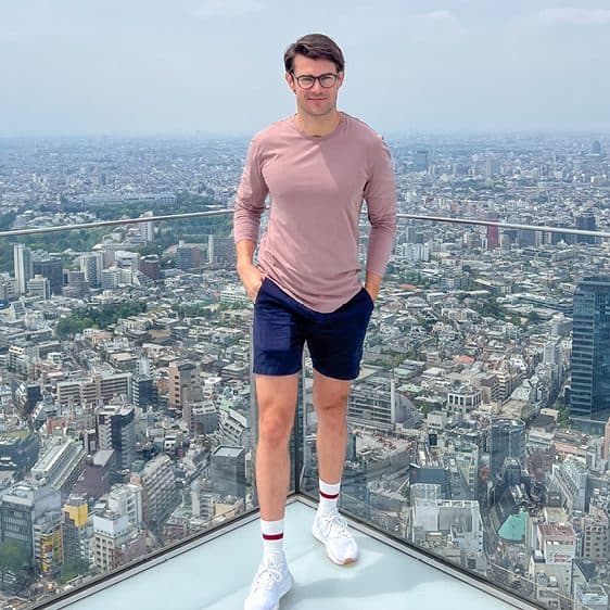 Billy on the Shibuya Sky observation deck above the city